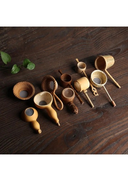 D 1 Adet Retro Japon Tarzı Bambu Rattan Çay Demlik Süzgeç Çay Filtresi Yeniden Kullanılabilir Örgü Çay Sızıntısı Saplı Mutfak Aksesuarları (Yurt Dışından)