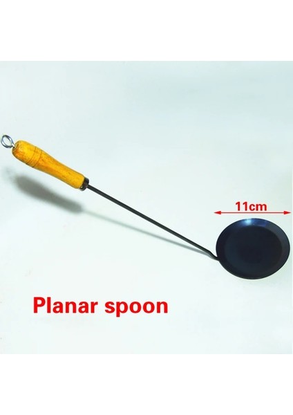 11CM Düzlemsel Kaşık Dayanıklı Taşınabilir El Yapımı Demir Yapışmaz Turner Pota Gıda Wok Spatula Kaşık Mutfak Aletleri Pişirme Gereçleri Tencere Eşyaları (Yurt Dışından)