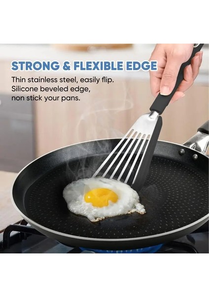 Siyah 1 Adet Silikon Kızartma Spatula Yapışmaz Tava Çevirme Balık Kızartma Gıda Sınıfı Balık Turner Spatula Tencere Ev Mutfak Malzemeleri (Yurt Dışından) modelleri