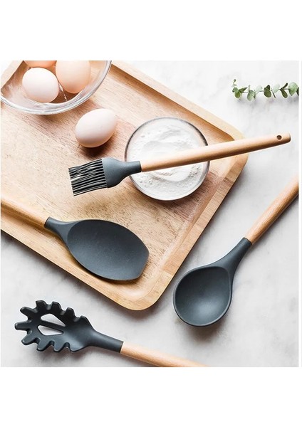 I Wshyufeı Yapışmaz Tencere Seti Silikon Spatula Kaşık Mutfak Eşyaları Mutfak Pişirme Araçları Pişirme Gereçleri Aksesuarları (Yurt Dışından) fırsatları