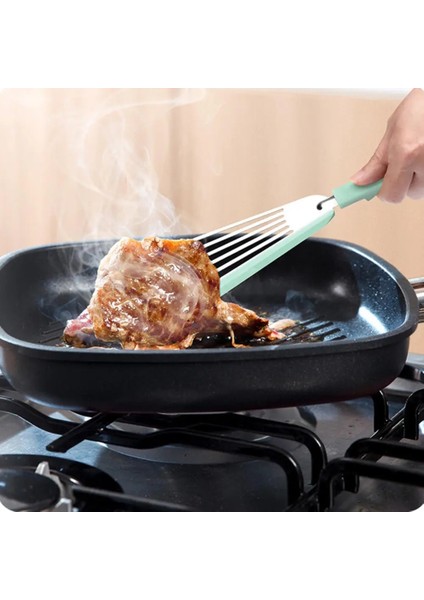 Sarı Silikon Kızarmış Balık Kürek Yüksek Sıcaklığa Dayanıklı Spatula Kaçak Kürek Paslanmaz Çelik Biftek Tavada Kızartma Kürek Mutfak Eşyaları (Yurt Dışından) modelleri
