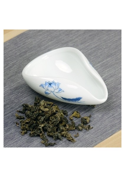 C Beyaz Porselen Çay Lotus Porselen Çay Seti Mavi ve Beyaz Porselen Çay Kaşığı Kung Fu Çay Seti Çay Töreni Aksesuarları (Yurt Dışından)
