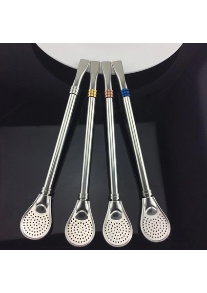 Gül Altın Yıkanabilir Paslanmaz Çelik 304 Çıkarılabilir Içme Saman Kaşık Çay Filtresi Yerba Mate Pipetler Temiz Fırça Bombilla Kabak Yeniden Kullanılabilir (Yurt Dışından)