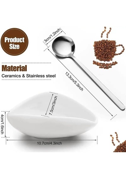 Set Kahve Çekirdeği Dozaj Fincan Seramik Kahve Gereçleri Doz Tepsileri Paslanmaz Kaşık Matcha Tozu Dozaj Kase Seti Mutfak Aksesuarları (Yurt Dışından) modelleri