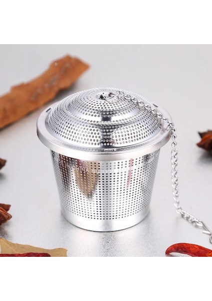 Orta 304 Paslanmaz Çelik Çay Makinesi Filtresi Gümüş Büyük Orta Küçük Boy Çay Demlikler Soyunma Topu Filtresi Çok Fonksiyonlu Ware H2 (Yurt Dışından)
