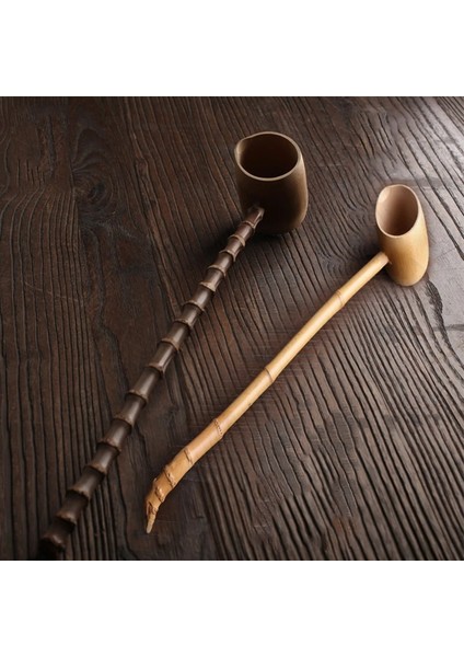 Stil 7 Vintage Bambu Uzun Saplı Çay Kaşığı Çok Stil Doğal Bambu Çay Şarap Dağıtın Kaşık Kepçe Teaware Mutfak Aksesuarları (Yurt Dışından) indirimleri