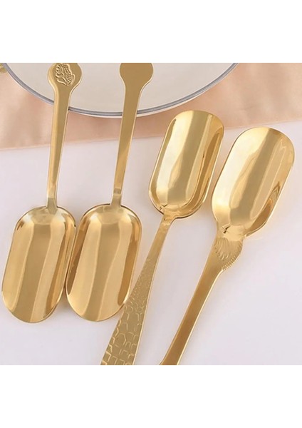 Parlak Pirinç Kaşık Çay Küreği Şık Çay Kaşığı Kahve Küreği Paslanmaz Bakır Tatlı Kaşığı Şeker Kahve Kaşığı 티스푼 Ложка Чайная (Yurt Dışından) indirimleri
