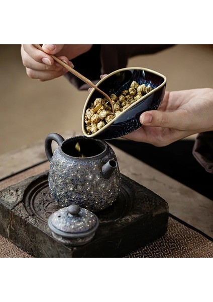 Cha O Üniforma Fırın Seramik Cha He Çay Kepçe Fırın Sır Çay Sanat Çay Töreni Aksesuarları Jingdezhen Büyük Çay Bardağı Tianmu Retro (Yurt Dışından) indirimleri
