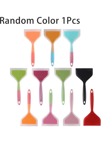 1 Adet Rastgele Renk Silikon Mutfak Kaşık Pişirme Gereçleri Spatula Sığır Eti Yumurta Mutfak Kazıyıcı Geniş Pizza Kürek Yapışmaz Japonya Tava Spatula (Yurt Dışından)