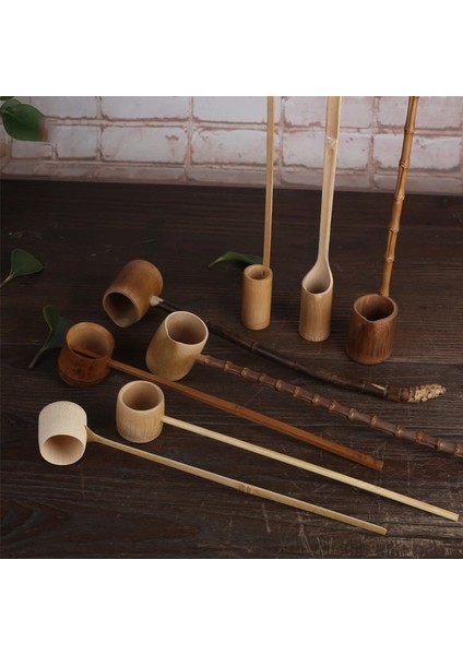 Stil 3 Ev Çay Töreni Mutfak Aracı Sauna Banyo Kolu Banyo Kepçe Bahçe Bambu Kepçe Su Pota Uzun Kepçe Sofra (Yurt Dışından)