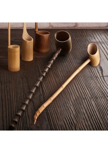 Stil 3 Ev Çay Töreni Mutfak Aracı Sauna Banyo Kolu Banyo Kepçe Bahçe Bambu Kepçe Su Pota Uzun Kepçe Sofra (Yurt Dışından)
