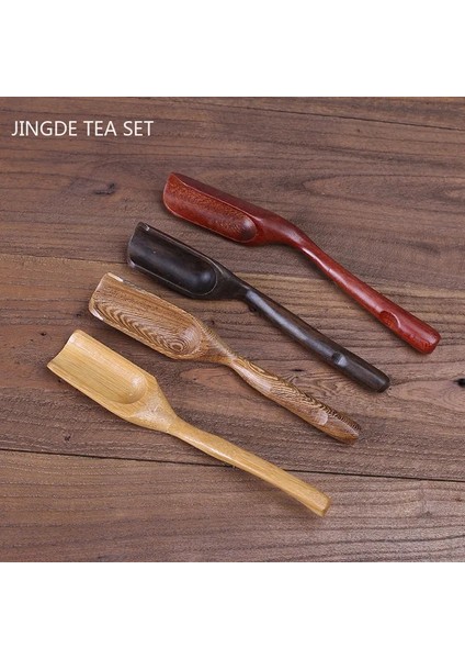 Açık Sarı 17 cm 1 Adet Nefis Bambu Ahşap Kepçe Siyah Sandal Ağacı Çiçek Armut Tavuk Kanadı Çay Kaşığı Özelleştirilmiş Çin Çayı Aksesuarları (Yurt Dışından)