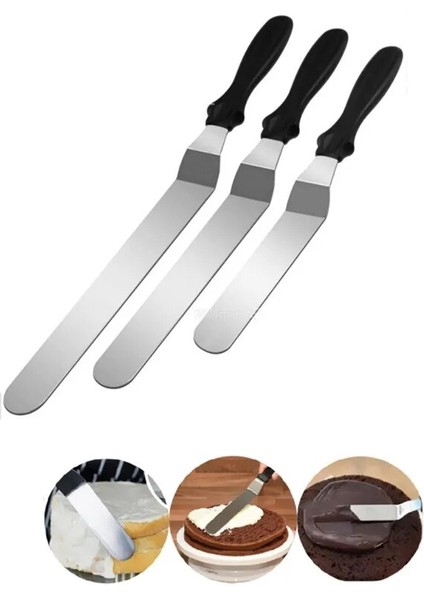 Yeşil 3 Adet/takım Açılı Buzlanma Spatula Paslanmaz Çelik Krem Tereyağı Spatula Kek Pürüzsüz Kazıyıcı Mutfak Gadget Gereçler Pişirme Araçları (Yurt Dışından) fiyatları