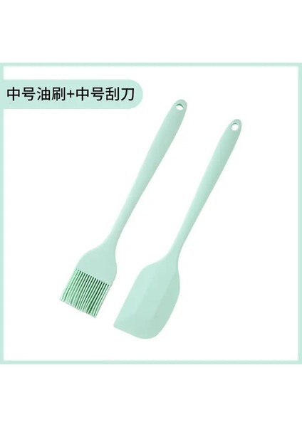 Yeşil M Set 5 Mutfak Silikon Krem Tereyağı Kek Spatula Karıştırma Hamur Kazıyıcı Fırça Barbekü Pişirme Aracı Mutfak Tereyağı Mikser Kek Fırçaları (Yurt Dışından)