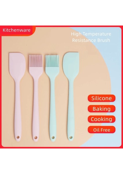 Yeşil M Set 5 Mutfak Silikon Krem Tereyağı Kek Spatula Karıştırma Hamur Kazıyıcı Fırça Barbekü Pişirme Aracı Mutfak Tereyağı Mikser Kek Fırçaları (Yurt Dışından)