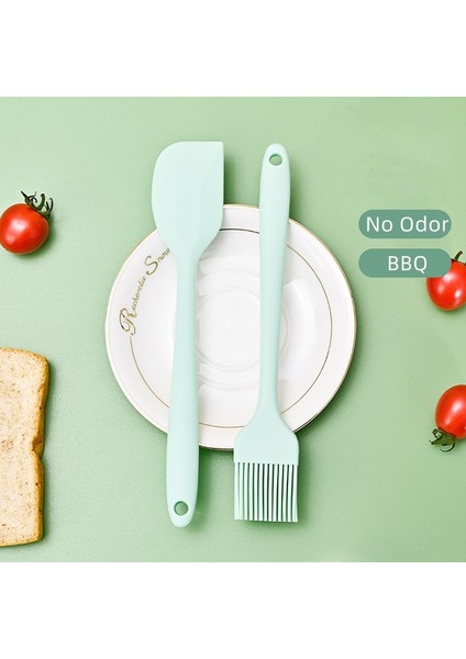 Yeşil M Set 5 Mutfak Silikon Krem Tereyağı Kek Spatula Karıştırma Hamur Kazıyıcı Fırça Barbekü Pişirme Aracı Mutfak Tereyağı Mikser Kek Fırçaları (Yurt Dışından)