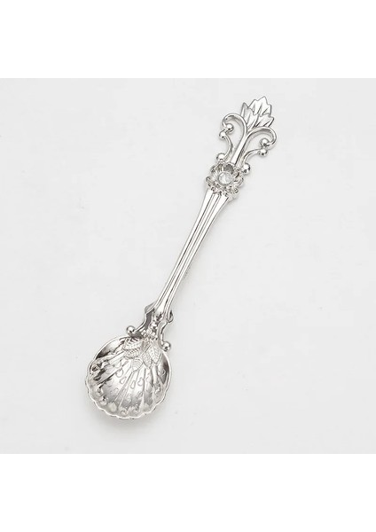 JY38 Gümüş Yaratıcı Kraliyet Tarzı Çay Kaşığı Metal Oyma Kahve Kaşığı Vintage Masa Kaşığı Antika Çay Kaşığı Lyzeczka Yemek Kaşığı (Yurt Dışından) fırsatları
