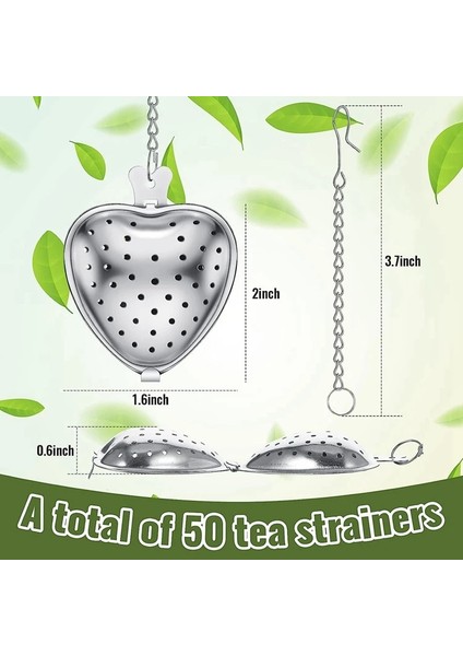 Gümüş 25 Adet Çay Süzgeci Paslanmaz Çelik Çay Topu Demlik Gevşek, Genişletilmiş Zincir Kanca Baharat Fincan Şişe Parti Iyilik (Yurt Dışından) indirimleri