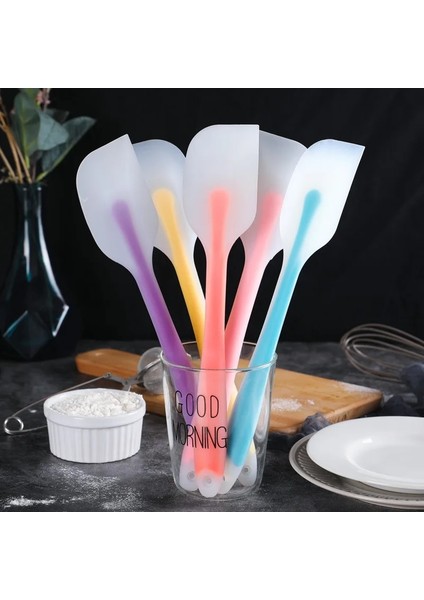 Kırmızı 28 cm Büyük Silikon Spatula Saydam Yapışmaz Kek Krem Tereyağı Spatula Çikolata Serpme Isıya Dayanıklı Pasta Pişirme Aracı (Yurt Dışından)