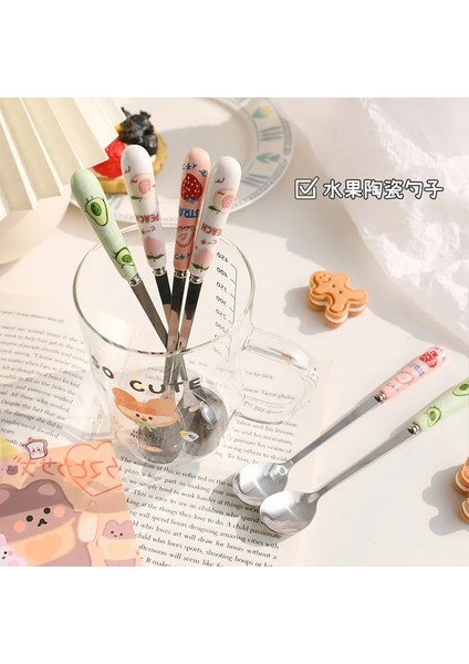 Şeftali Kaşığı Karikatür Paslanmaz Çay Kaşığı Çelik Sevimli Meyve Tatlı Kaşığı Şeker Çay Kaşığı Içecek Sofra Lyzeczka Mutfak Malzemeleri (Yurt Dışından) modelleri