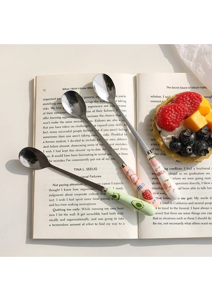 Şeftali Kaşığı Karikatür Paslanmaz Çay Kaşığı Çelik Sevimli Meyve Tatlı Kaşığı Şeker Çay Kaşığı Içecek Sofra Lyzeczka Mutfak Malzemeleri (Yurt Dışından) fırsatları