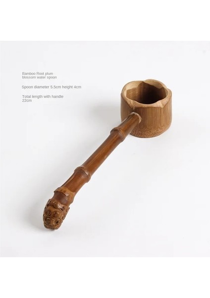 06 Bambu Su Kaşığı Çay Kaşığı Su Bambu Kepçe Kepçe Japon Tarzı Kaşık Uzun Saplı Kazan Çay Seti Aksesuarları Kaşık Bambu (Yurt Dışından)