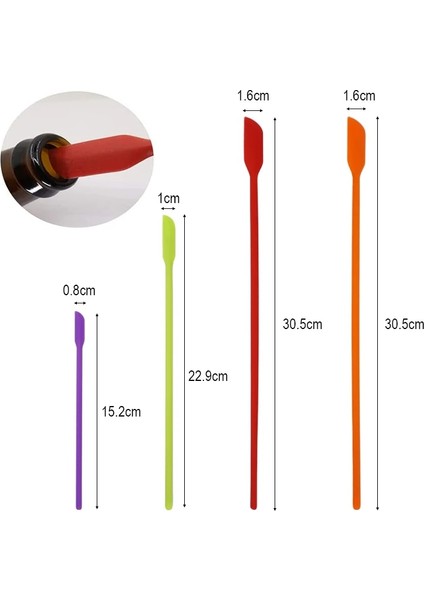 Kırmızı 4 Adet/takım Silikon Kazıyıcı Uzatılmış Reçel Spatula Meyve Sosu Kazıyıcıkozmetik Şişe Spatula Mutfak Eşyaları Aksesuarları (Yurt Dışından) indirimleri