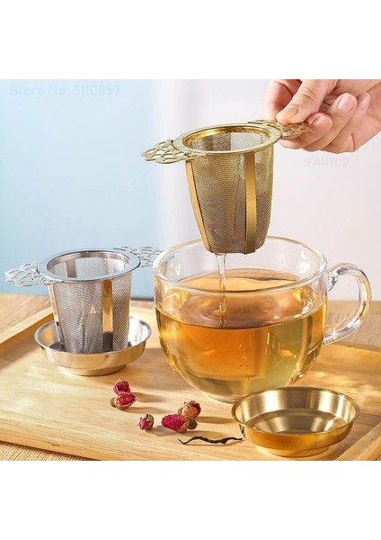 Çaydanlık Gümüş Set Çift Katmanlı Dantel Çay Süzgeç Seti Tepsi ile Paslanmaz Çelik Filtre Örgü Elek Çay Drenaj Faydalı Demlikler Mutfak Aletleri Teaware (Yurt Dışından)