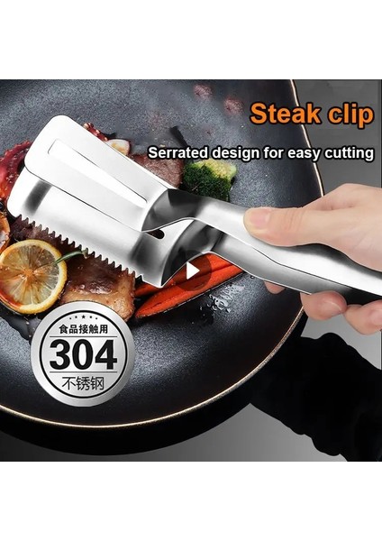 13 Paslanmaz Çelik Kızartma Küreği Klip Çok Fonksiyonlu Biftek Barbekü Maşa Kızartma Balık Spatula Klip Ekmek Klip Ev Mutfak Gereçleri (Yurt Dışından)