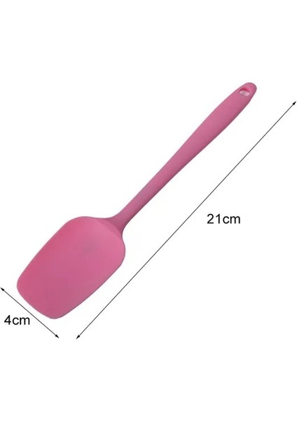 Pembe 21 cm Sıcak Evrensel Isıya Dayanıklı Entegre Kolu Silikon Kaşık Kazıyıcı Spatula Dondurma Kek Mutfak Aracı Gereçler (Yurt Dışından)