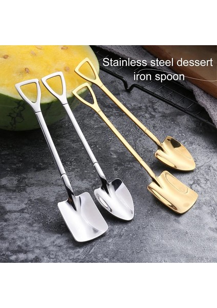 Altın 10 Adet Kalınlaşmak Kahve Kaşığı Çay Kaşığı Çatal Bıçak Kaşık Seti Paslanmaz Çelik Retro Demir Kürek Dondurma Kaşığı Kepçe Yaratıcı Kaşık (Yurt Dışından) fiyatları