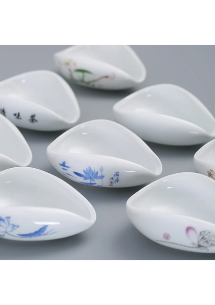 B--3 Adet Beyaz Porselen Çay Depolama Tepsisi Seramik Çay Tabağı Takdir Çay Kepçe Kung Fu Çay Seti Çay Aksesuarları/che He/kahve Çekirdeği Kutusu (Yurt Dışından) fiyatları