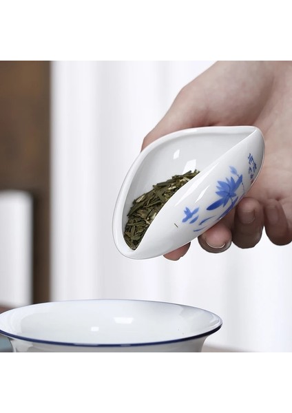 B--3 Adet Beyaz Porselen Çay Depolama Tepsisi Seramik Çay Tabağı Takdir Çay Kepçe Kung Fu Çay Seti Çay Aksesuarları/che He/kahve Çekirdeği Kutusu (Yurt Dışından) modelleri