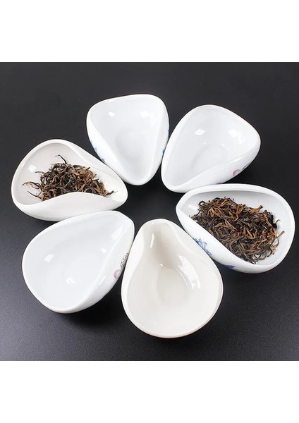 B--3 Adet Beyaz Porselen Çay Depolama Tepsisi Seramik Çay Tabağı Takdir Çay Kepçe Kung Fu Çay Seti Çay Aksesuarları/che He/kahve Çekirdeği Kutusu (Yurt Dışından) fırsatları