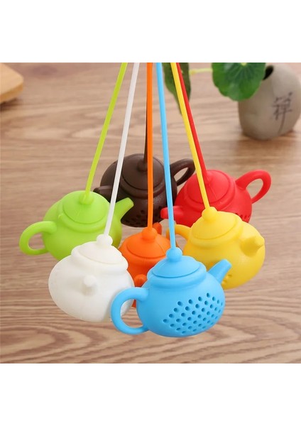 Mavi 1 Adet Çaydanlık Şeklinde Çay Demlik Süzgeç Silikon Çay Poşeti Yaprak Filtre Difüzör Teaware Demlik Aksesuarı Mutfak Gadget Çay Seti (Yurt Dışından)