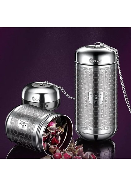 Orta Paslanmaz Çelik Çay Süzgeci Yeniden Kullanılabilir Çay Difüzör Filtre Örgüsü Büyük Kapasiteli Tra Dikenler Filtre Bitkisel Çay Baharat Demlik (Yurt Dışından) fiyatları