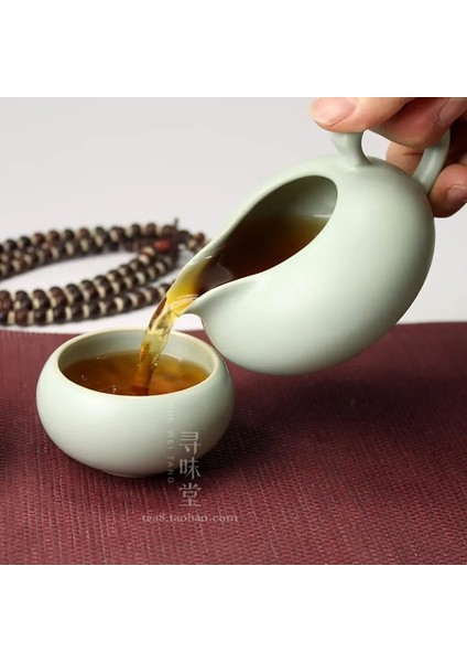 Çay Sea9 Azure Ru Fırın Çay Sürahi Ru Seramik Çay Sürahi Adil Fincan Çay Servis Bardağı Adil Kupa Kung Fu Çay Chahai Gong Dao Bei Çaydanlık (Yurt Dışından)