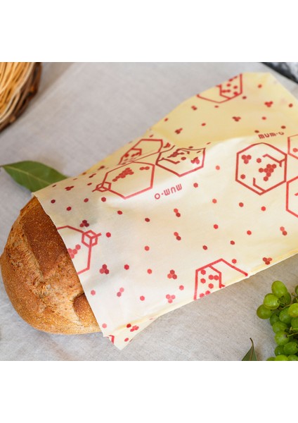 Orta Boy Balmumlu Kese - Bereket Desen - Tekrar Kullanılabilen Balmumlu Yiyecek Saklama Kesesi modelleri