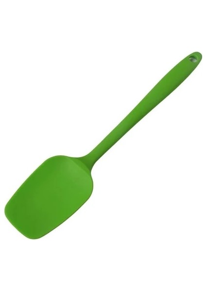 Yeşil 28 cm Sıcak Evrensel Isıya Dayanıklı Entegre Kolu Silikon Kaşık Kazıyıcı Spatula Dondurma Kek Mutfak Aracı Gereçler (Yurt Dışından)