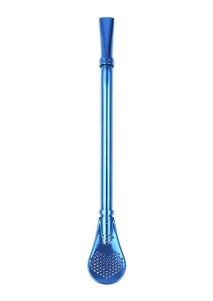 Mavi Paslanmaz Çelik Pipet Çay Filtresi El Yapımı Yerba Mate Çay Süzgeci Kabak Yıkanabilir Pipet Çay Aracı (Yurt Dışından)