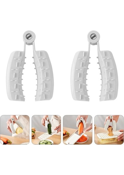 Gri 2 Adet Parmak Guardcuttingprotector El Mandoline Rende Tutucu Güvenlik Parçalama Dilim Sebze Dilimleme Çelik Paslanmaz Dilimleme (Yurt Dışından)
