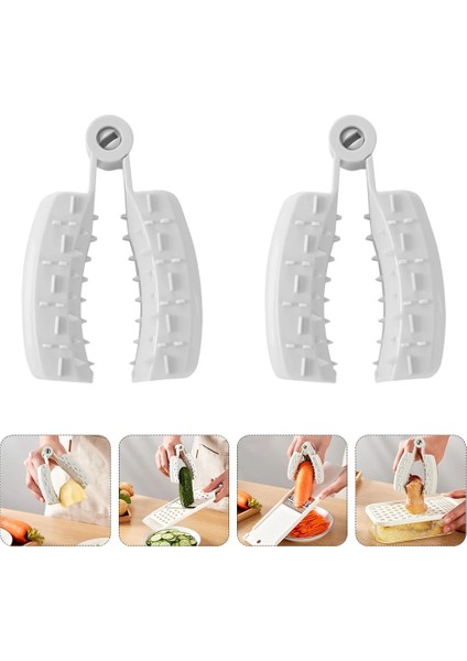 Gri 2 Adet Parmak Guardcuttingprotector El Mandoline Rende Tutucu Güvenlik Parçalama Dilim Sebze Dilimleme Çelik Paslanmaz Dilimleme (Yurt Dışından) fiyatları