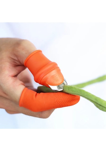 5.5x2.7 cm Silikon Başparmak Bıçak Parmak Koruyucu Sebze Hasat Bıçağı Düz Bıçak Makas Kesme Halkaları Bahçe Eldivenleri (Yurt Dışından) fiyatları