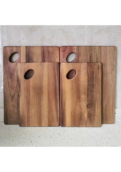 28X18X1.5CM Yüksek Kaliteli Akasya Ağacı Kesme Tahtası, Pratik Çift Taraflı Ahşap Kesme Tahtası, Oval Saplı Normal Ekmek Tahtası (Yurt Dışından)