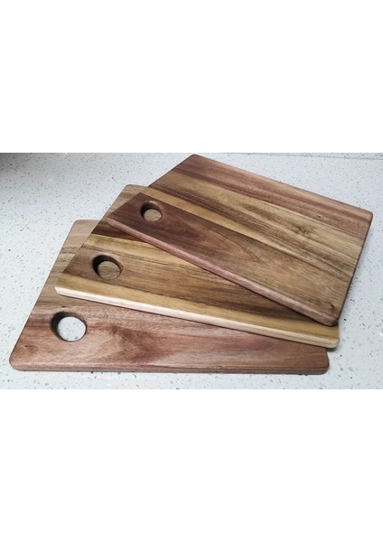 28X18X1.5CM Yüksek Kaliteli Akasya Ağacı Kesme Tahtası, Pratik Çift Taraflı Ahşap Kesme Tahtası, Oval Saplı Normal Ekmek Tahtası (Yurt Dışından)
