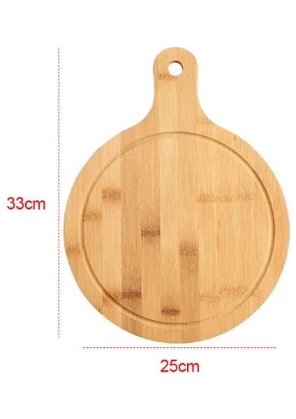 33X25 cm Yeni Yuvarlak Ahşap Kesme Tahtası Mutfak Kesme Tahtası Saplı Masif Ahşap Yemek Tahtası Pizza Ekmek Meyve Asabilirsiniz Kesme Tahtası (Yurt Dışından)