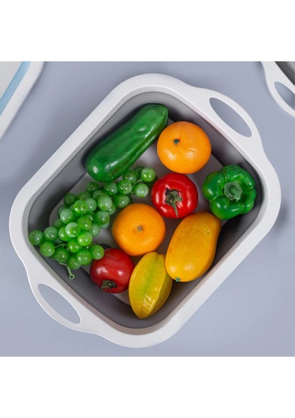 Okyanus Mavisi 1 Adet Ev Mutfak Katlanır Yıkama Taşınabilir Lavabo Kovası Kesme Tahtası Plastik Katlanabilir Havza Seyahat Açık Kamp Araçları (Yurt Dışından)