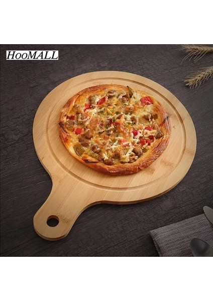 33X18 cm Hoomall Yuvarlak Ahşap Kesme Tahtası Mutfak Kesme Tahtası Bambu Masif Ahşap Yemek Tahtası Pizza Ekmek Meyve Asabilirsiniz Kesme Tahtası (Yurt Dışından)