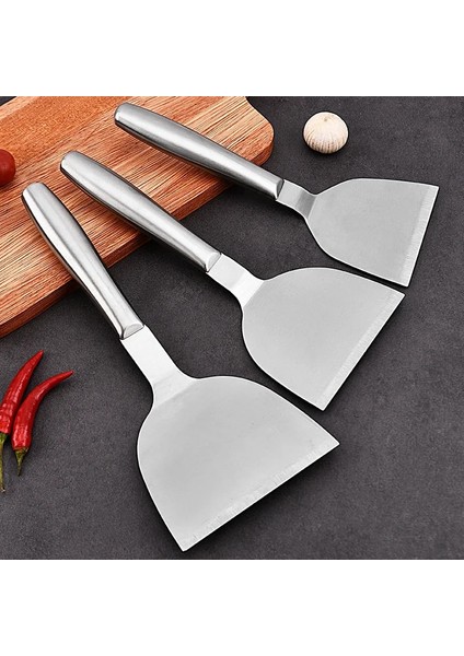 Küçük Paslanmaz Çelik Biftek Kürek Haşlanma Önleyici Saplı Japon Tarzı Çok Fonksiyonlu Teppanyaki Kürek Pizza Bıçağı Mutfak Aracı (Yurt Dışından)