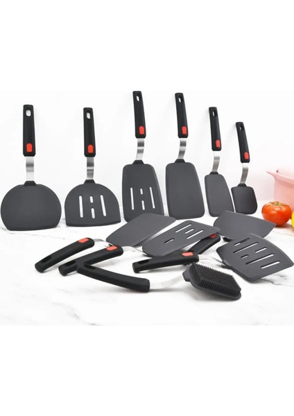 B Spatula Isıya Dayanıklı Yapışmaz Biftek Spatula Gıda Sınıfı Rahat Kavrama Ergonomi Silikon Mutfak Pişirme Spatula (Yurt Dışından) indirimleri